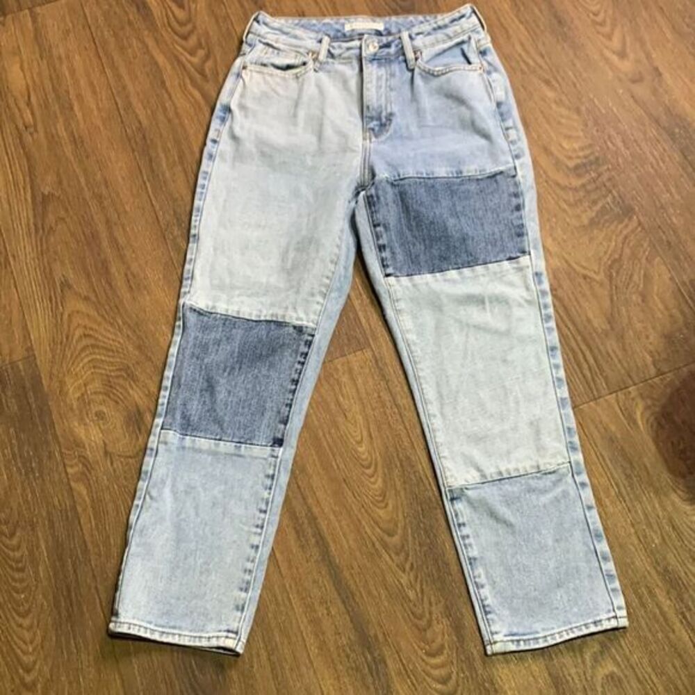 Pacsun patch on mom jeans hi-rise ankle length retro boho jeans